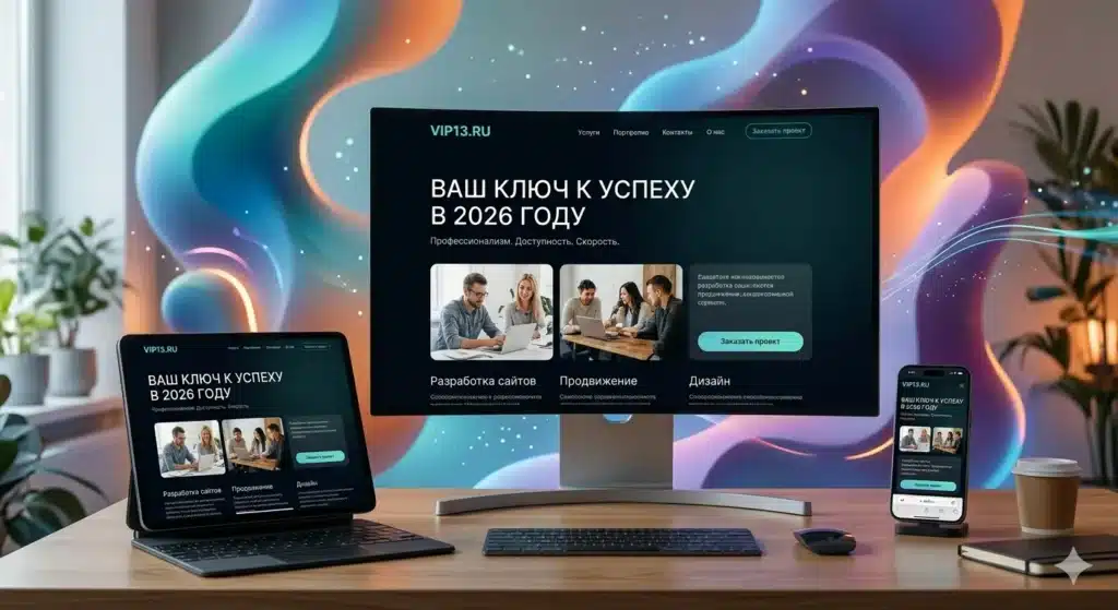 Профессиональный дизайн и верстка сайтов на смартфоне, планшете и мониторе в 2026 году