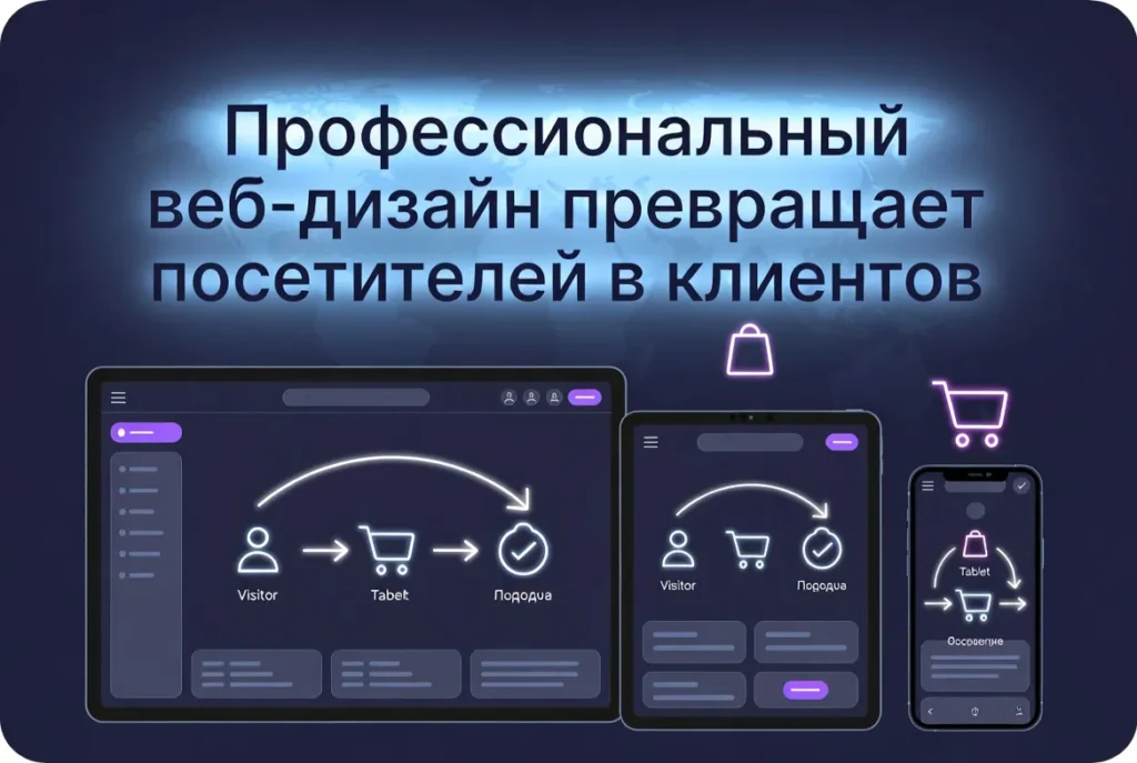 Профессиональный веб-дизайн сайта превращает посетителей в клиентов на смартфоне, планшете и компьютере в 2026 году